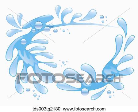 Clipart - waterdrops and waves. Fotosearch