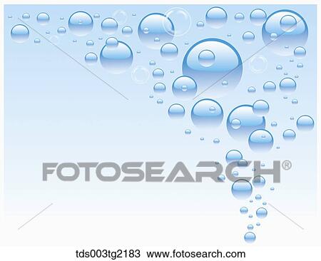 Drawing - waterdrops and waves. Fotosearch