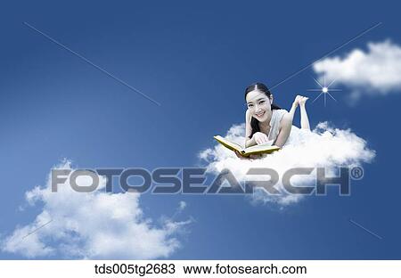 woman reading a book View Large Illustration Drawing - woman reading a book. Fotosearch