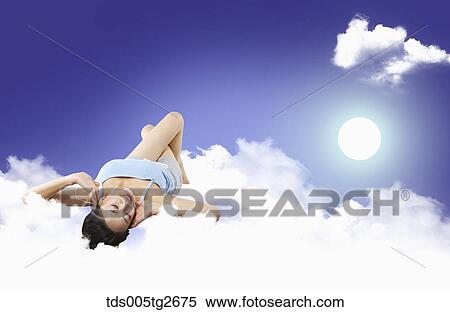 Stock Illustration - woman taking rest. Fotosearch
