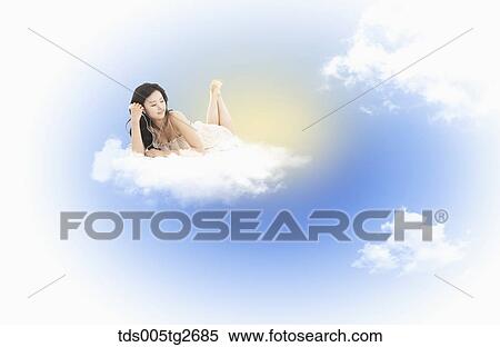 Stock Illustration - woman taking rest. Fotosearch