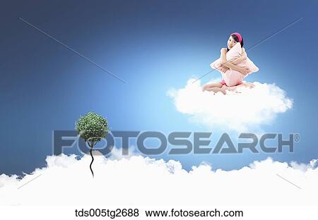 Stock Illustration - woman taking rest. Fotosearch