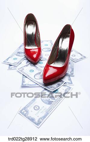 dollars and red high heels View Large Photo Image Stock Image - dollars and red high heels. Fotosearch