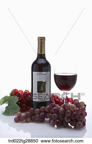 Stock Image - grapes and wine. Fotosearch