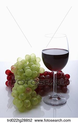 Stock Image - grapes and wine. Fotosearch