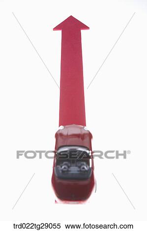 red minicar and red arrow sign View Large Photo Image Stock Photography - red minicar and red arrow sign. Fotosearch