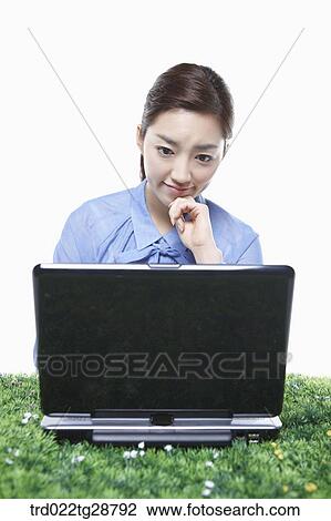 woman working using laptop View Large Photo Image Stock Image - woman working using laptop. Fotosearch