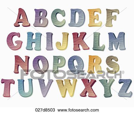 Drawing - An illustration of alphabets. Fotosearch