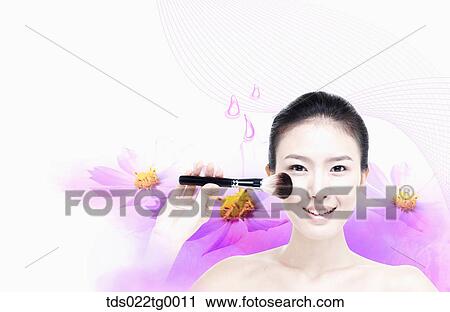 Clip Art - beautiful woman with beauty and well being theme. Fotosearch