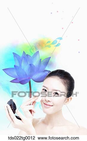 Drawing - beautiful woman with beauty and well being theme. Fotosearch