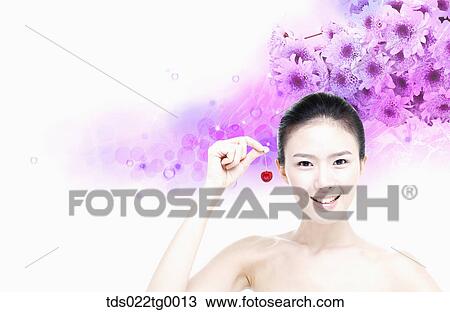 beautiful woman with beauty and well being theme View Large Illustration Drawing - beautiful woman with beauty and well being theme. Fotosearch