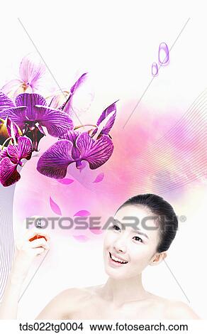 Stock Illustration - beautiful woman with beauty and well being theme. Fotosearch
