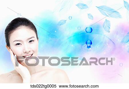 Stock Illustration - beautiful woman with beauty and well being theme. Fotosearch