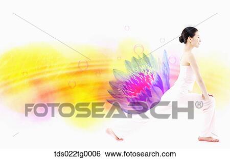 Stock Illustration - beautiful woman with beauty and well being theme. Fotosearch