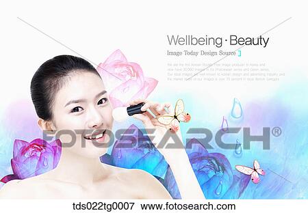 Stock Illustration - beautiful woman with beauty and well being theme. Fotosearch