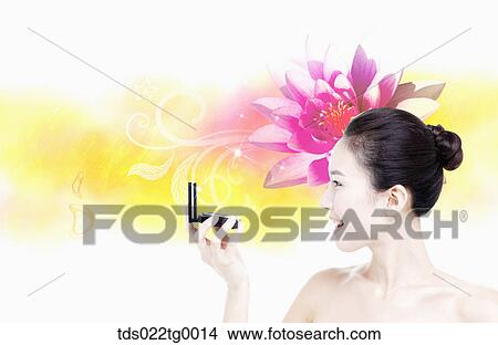 beautiful woman with beauty and well being theme View Large Illustration Stock Illustration - beautiful woman with beauty and well being theme. Fotosearch