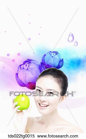 Stock Illustration - beautiful woman with beauty and well being theme. Fotosearch