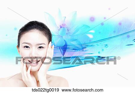 Stock Illustration - beautiful woman with beauty and well being theme. Fotosearch