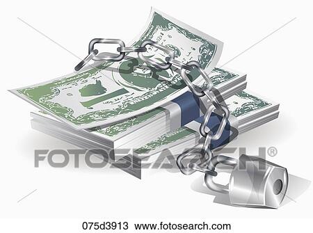 bills and lock View Large Illustration Drawing - bills and lock. Fotosearch