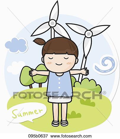 Stock Illustration - boy enjoying his summer vacation. Fotosearch
