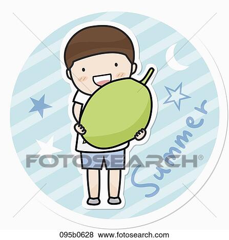 boy holding an apple View Large Illustration Stock Illustration - boy holding an apple. Fotosearch