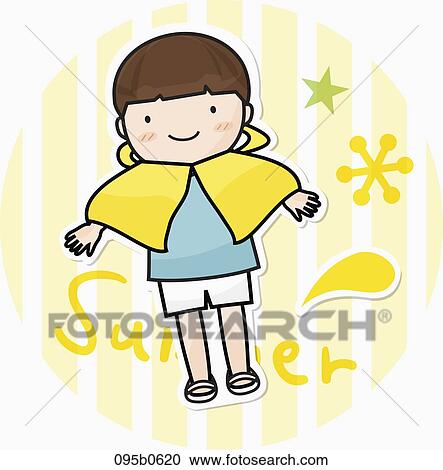 boy wearing rain coat View Large Illustration Clipart - boy wearing rain coat. Fotosearch