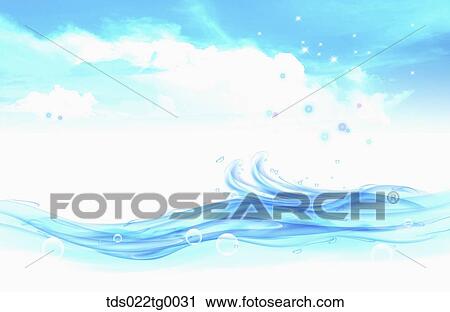 bubbles on the horizon View Large Illustration Clip Art - bubbles on the horizon. Fotosearch