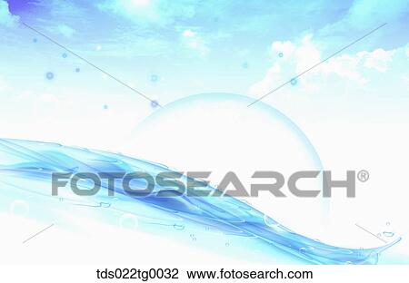 bubbles on the horizon View Large Illustration Drawing - bubbles on the horizon. Fotosearch