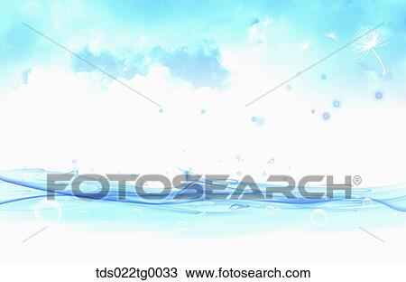 bubbles on the horizon View Large Illustration Drawing - bubbles on the horizon. Fotosearch
