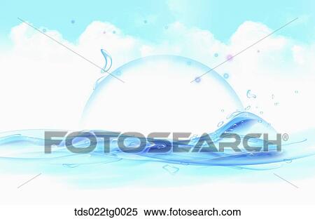 Stock Illustration - bubbles on the horizon. Fotosearch