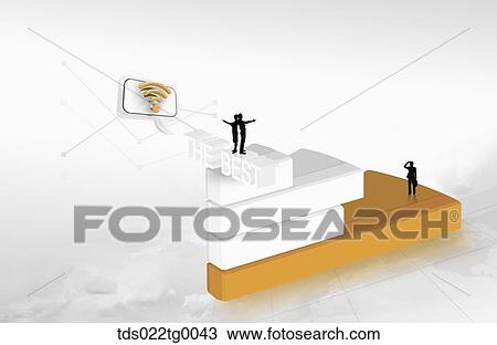 Drawing - business and graphs. Fotosearch