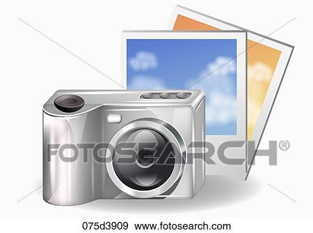 camera and photographs View Large Illustration Stock Illustration - camera and photographs. Fotosearch