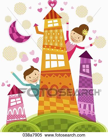 children in the castle View Large Illustration Stock Illustration - children in the castle. Fotosearch