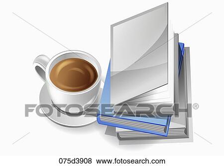 coffee and books View Large Illustration Stock Illustration - coffee and books. Fotosearch