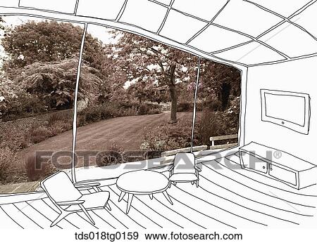 Stock Illustration - composition images of room. Fotosearch