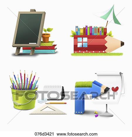 Clip Art - education icons. Fotosearch