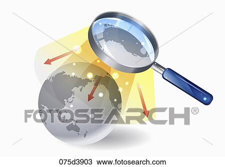 Drawing - global inspection. Fotosearch