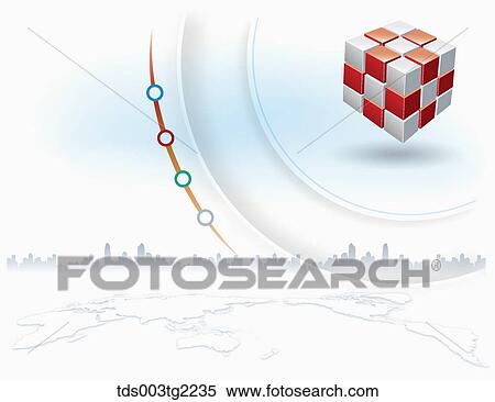 Stock Illustration - graph shows growths in business index. Fotosearch