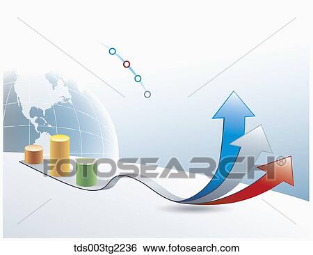 Stock Illustration - graph shows growths in business index. Fotosearch