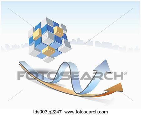 Stock Illustration - graph shows growths in business index. Fotosearch