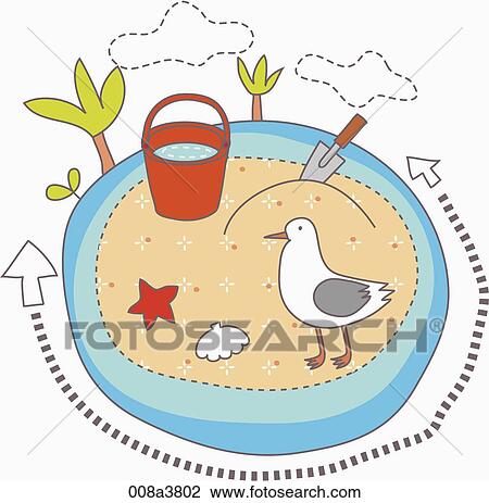 Drawing - illustrated descriptive playground. Fotosearch