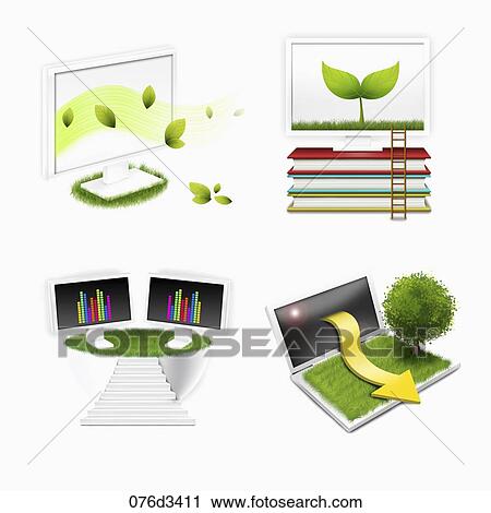 Clip Art - image displayed on the monitor. Fotosearch