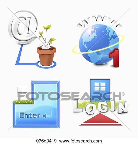 Stock Illustration - internet life icons. Fotosearch