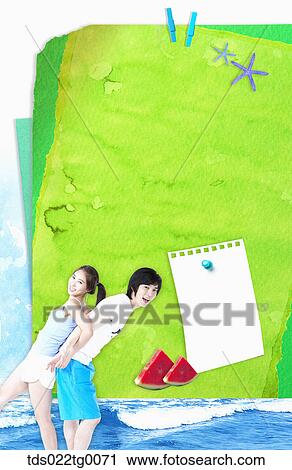 memo pad in summer coneceptual View Large Illustration Clip Art - memo pad in summer coneceptual. Fotosearch