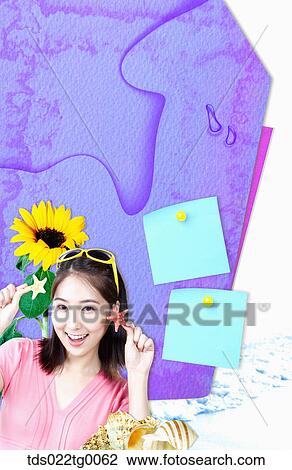 Drawing - memo pad in summer coneceptual. Fotosearch