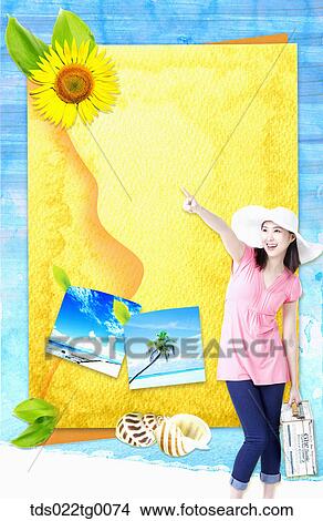 Stock Illustration - memo pad in summer coneceptual. Fotosearch