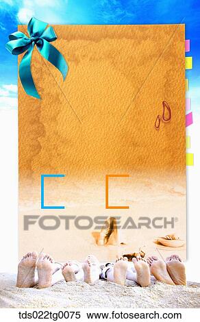 Stock Illustration - memo pad in summer coneceptual. Fotosearch