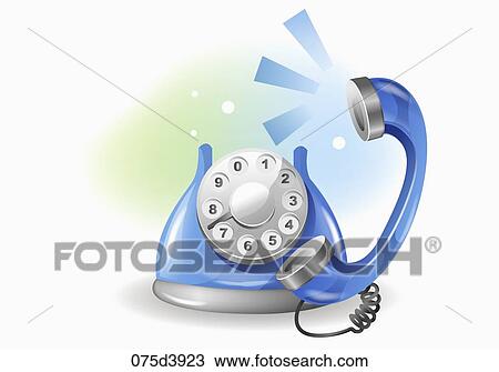 ringed telephone View Large Illustration Drawing - ringed telephone. Fotosearch