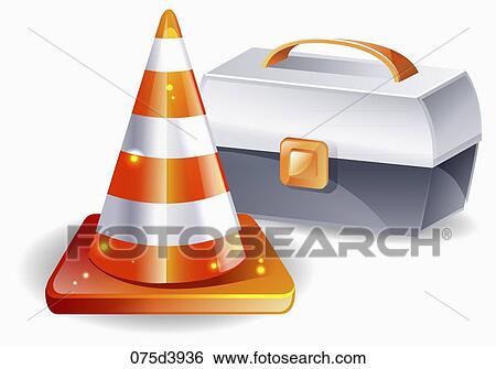 safety triangular and first aid kit View Large Illustration Stock Illustration - safety triangular and first aid kit. Fotosearch