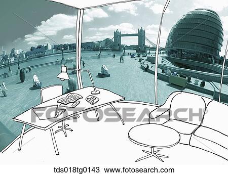Drawing - sightseeing of London. Fotosearch